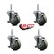 Service Caster 35 Inch Gray Polyurethane Wheel Swivel 58 Inch Threaded Stem Caster Set with Brake SCC SCC-TS20S3514-PPUB-TLB-58212-4 - alternate 4